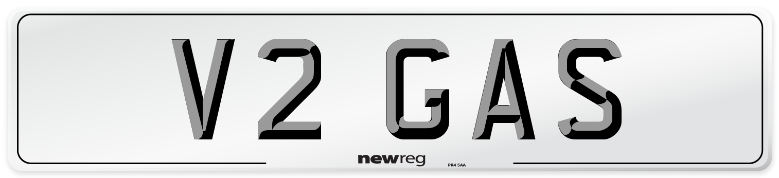 V2 GAS Number Plate from New Reg